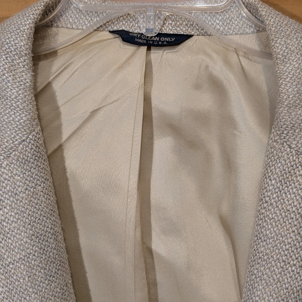 Vintage Kuppenheimer Tweed Sport Coat Wool Blazer Jacket Beige Winter Men's 46L